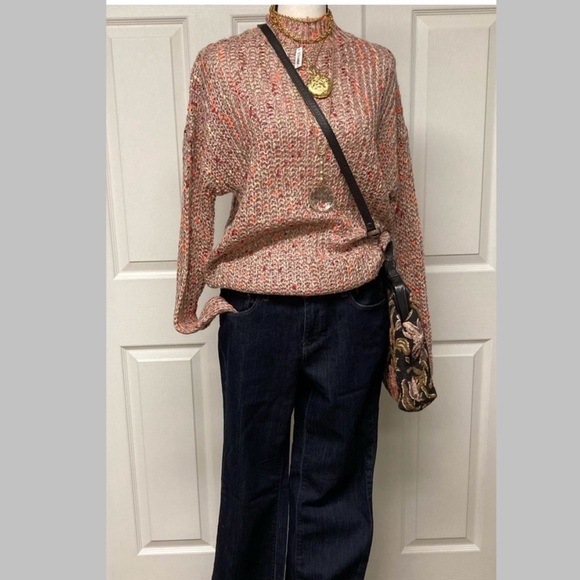NWT Laura Ashley Long sleeved mock neck sweater. Multi colored. Size Medium. - Picture 5 of 16